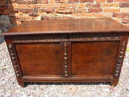 Antique Oak Coffer John Hunter 1682