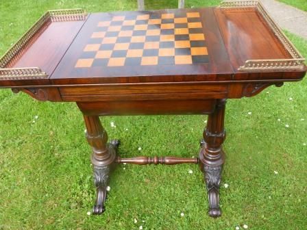 Antique Regency Period Games/sewing Table