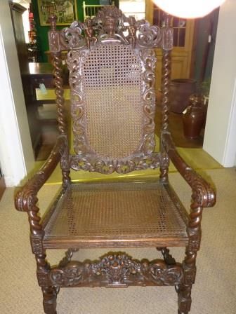 Antique Victorian Charles II Style Armchair