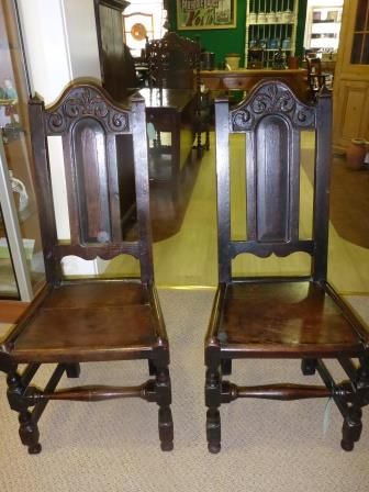 Antique 17th Century Oak Hall Chairs