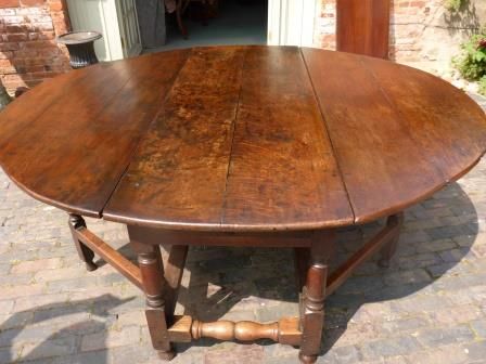 Very Large 17th Century Gate Leg Dining Table Oak