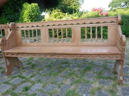 Antique Victorian Gothic Church Pew Pitch Pine