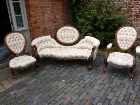 Antique Victorian 3 Piece Salon Suite Superb