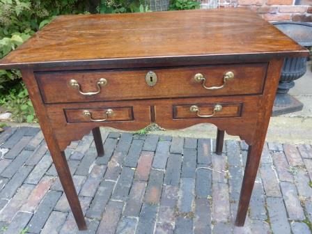 Antique Georgian Oak Low Boy/side Table