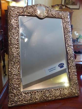 Antique Sterling Silver Dressing Mirror