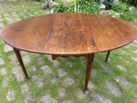 Antique Georgian Pad Foot Drop Leaf Dining Table