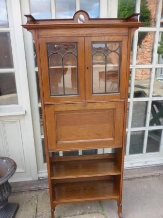 Antique Arts and Crafts Writing Cabinet