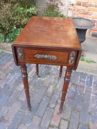 Antique Regency Pembroke Table Mahogany and Tulipwood