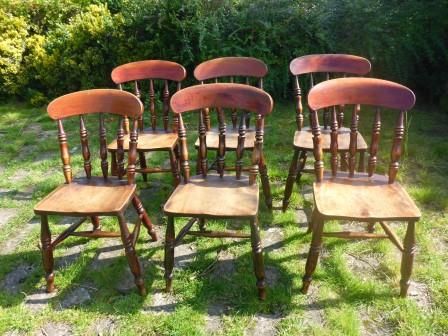 Antique Victorian Farmhouse Kitchen Chairs