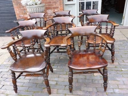 Antique Victorian Captains Chairs/smokers Bows +8