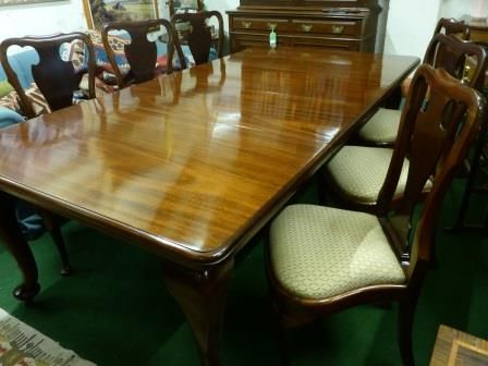 Antique Extending Mahogany Dining Table 7 Matching Chairs