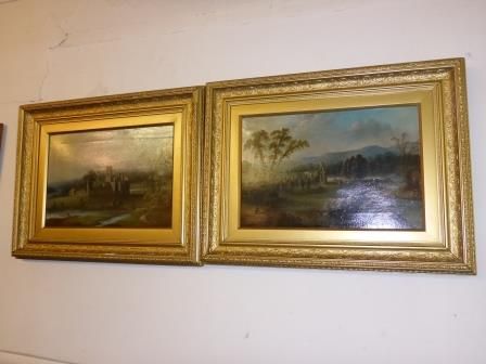 Antique Victorian Oil Paintings W Cooke Pair
