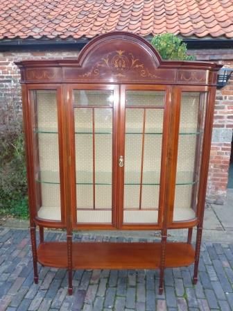Antique Victorian Inlaid Display Cabinet