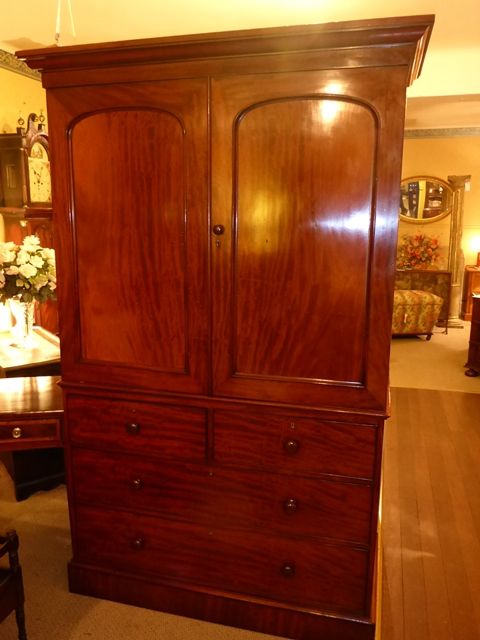 Superb Quality Victorian Clothes Press Mahogany