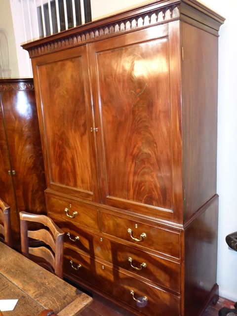 Antique Georgian Mahogany Clothes Press