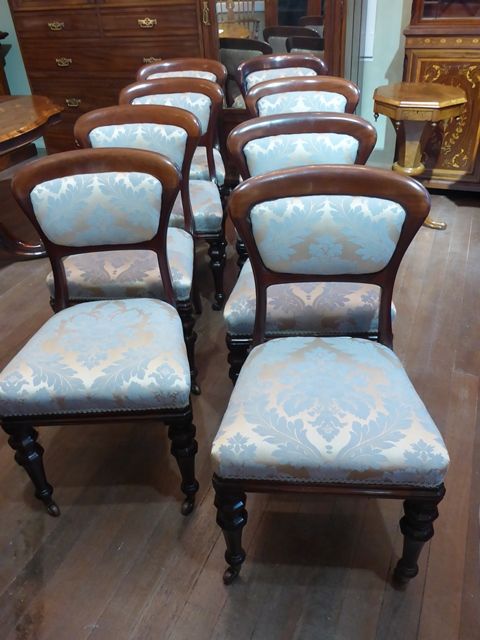 A Very Good Set of 8 Victorian Mahogany Dining Chairs