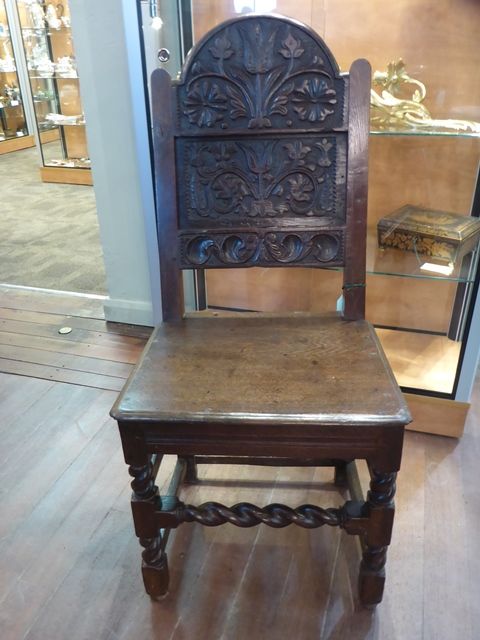 Antique 17th Century Backstool Oak