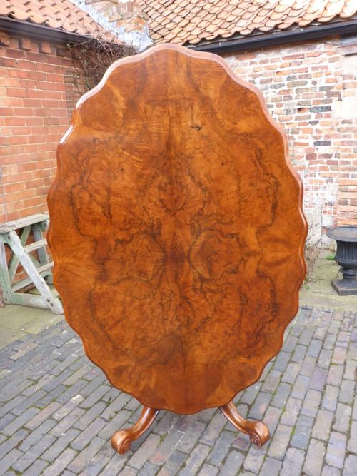 Victorian Burr Walnut Breakfast Table