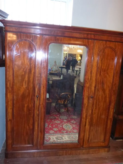 Victorian Mahogany 3 Door Wardrobe by Lamb and Co