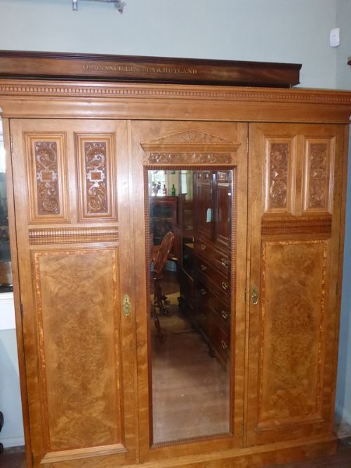 A Victorian 3 Door Wardrobe in Pollard Oak