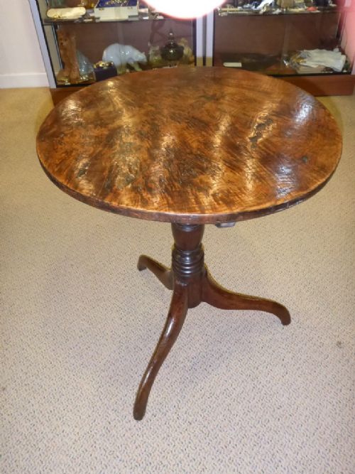 Burr Oak Top Tripod Table 18th Century