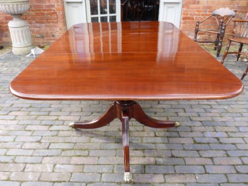 Antique Georgian Twin Pillar Dining Table Mahogany