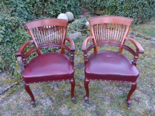 Matching Pair of Desk Chairs Walnut