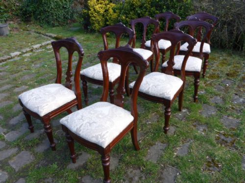 Set of 8 Victorian Mahogany Dining Chairs