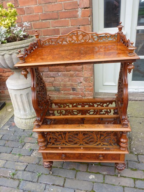 Superb Victorian Canterbury in Burr Walnut