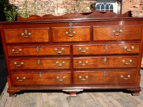 Antique Georgian Oak Dower Chest Cross Banded
