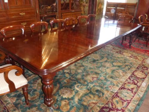 Victorian 4 Leaf Extending Dining Table Mahogany to Seat 14