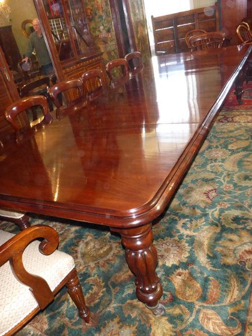 fig 1. Victorian 4 Leaf Extending Dining Table Mahogany to Seat 14