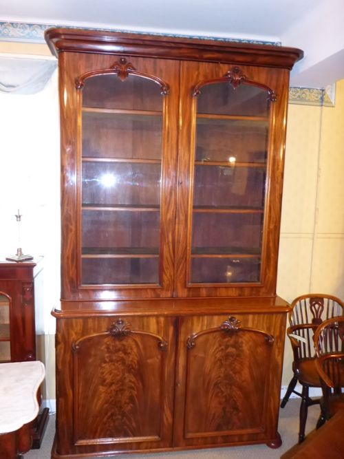 Antique Victorian Library Bookcase in Mahogany
