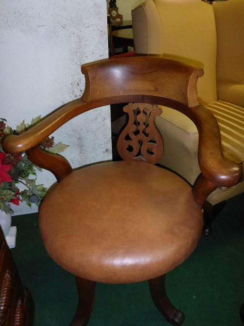 Desk Chair Leather Seat Revolving