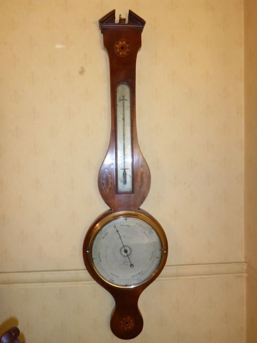Antique Georgian Banjo Barometer Inlaid Case