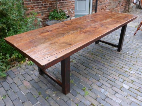 Antique Farmhouse Table Elm Top Good Colour