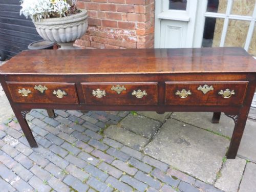 18th Century 3 Drawer Oak Dresser Good Colour