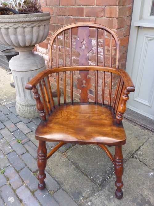 Antique Yew Wood Windsor Armchair
