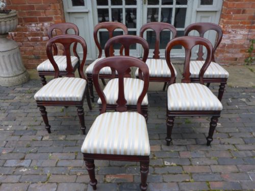 Set of 8 Victorian Mahogany Dining Chairs