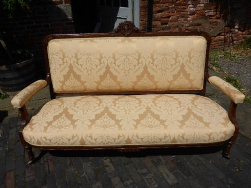 Victorian Rosewood and Gold Leaf Settee
