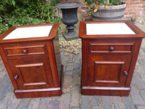 Pair of Bedside Cabinets Mahogany Victorian