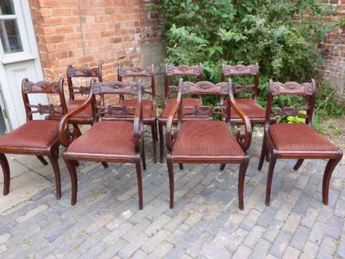 Fine Set of 8 Regency Period Dining Chairs