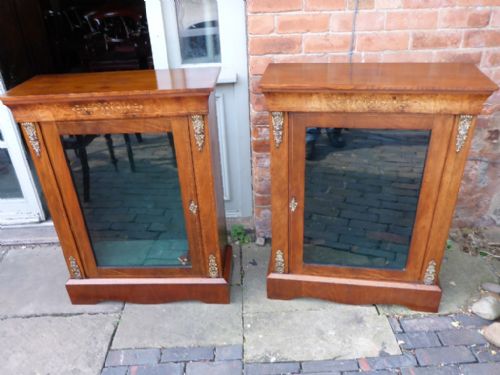 Pair of Victorian Walnut Pier Cabinets