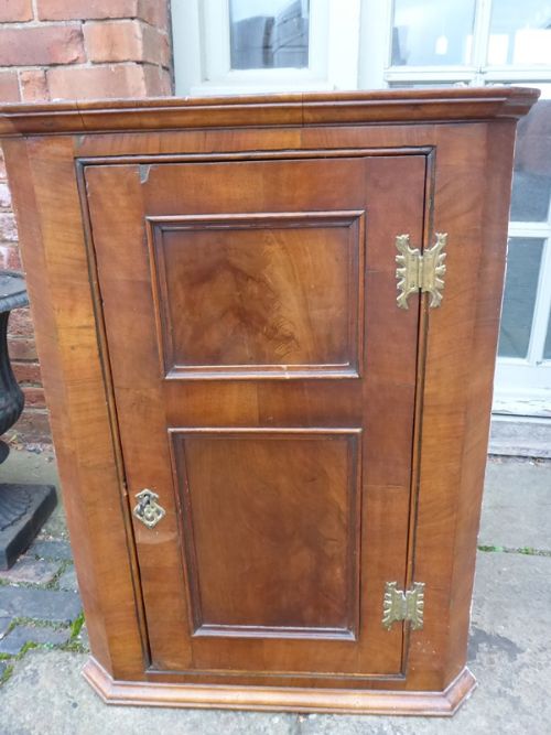 George II Walnut Corner Cupboard
