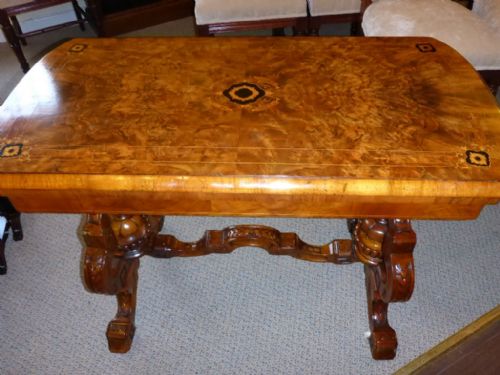 Victorian Burr Walnut Card/games Table