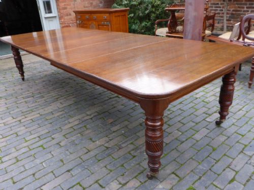 Victorian Oak Extending Dining Table by James Plunknett Warwick