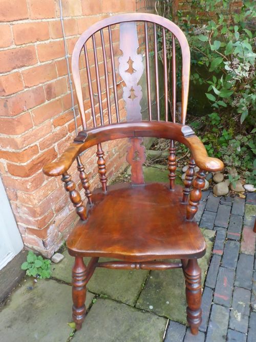 Antique Broad Arm Windsor Armchair