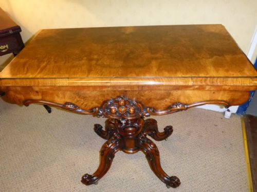 Superb Quality Burr Walnut Card/games Table