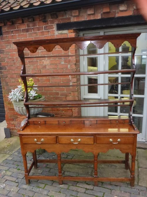 Antique Georgian Oak Dresser and Plate Rack