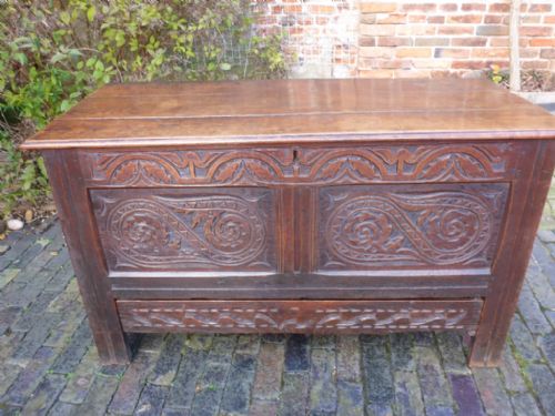 Antique Oak Coffer/blanket Box